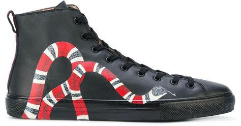 black gucci high top shoes with snake